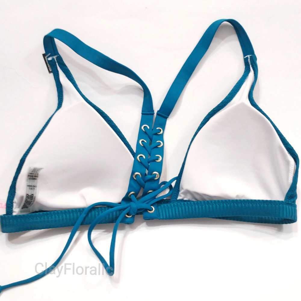 Victoria's secret Pink swim set teal Triangle Blue - Picture 4 of 8